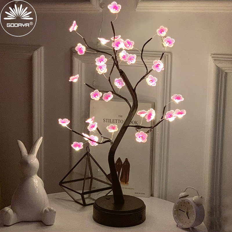 Bonsai Garden In Dc - テーブルツリーナイトライト電池式タッチスイッチ人工盆栽チェリーデスクトップツリーLEDランプライト庭の装飾