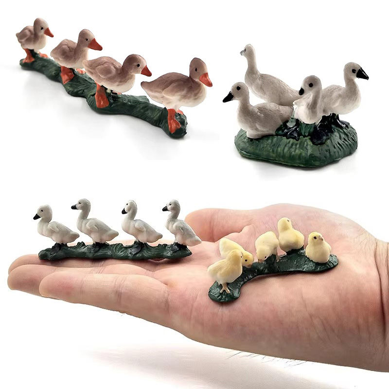 Bonsai Garden Japan - シミュレーション鶏アヒルガチョウ家畜モデル盆栽置物家の装飾ミニチュア妖精の庭の装飾アクセサリーモダン