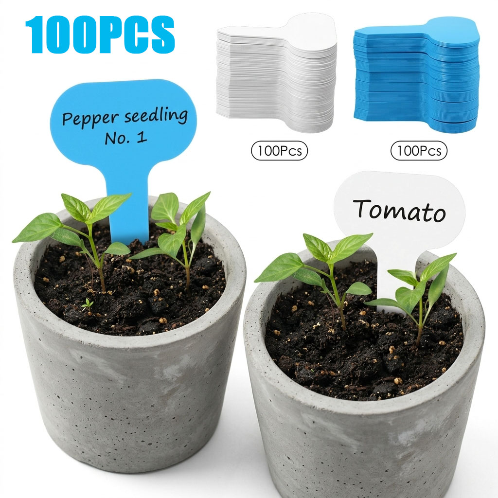 Bonsai Garden Ticket - 100 個庭の植物ラベルマーカー分類 T タイプ分類盆栽苗サインタグチケットプラスチックライティングプレートボードカード