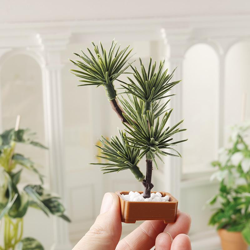 Bonsai Garden Usa - 1 個 1/12 ドールハウスシミュレーション松の木緑植物盆栽モデルマイクロ風景庭盆栽飾りシーン装飾