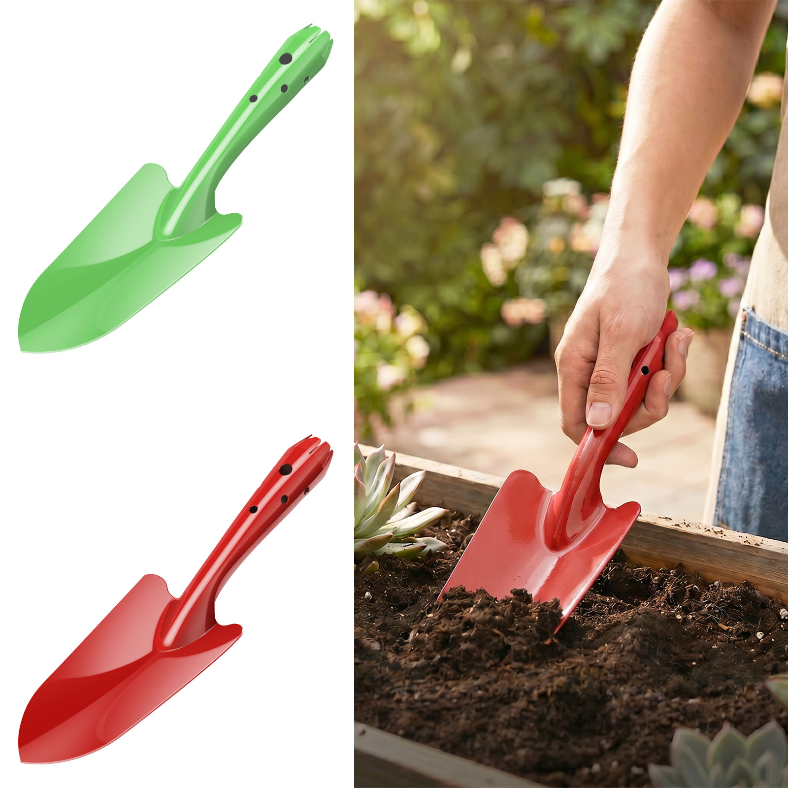 Soil Scoop Tool - ガーデントロウェル 錆びにくい金属製ガーデンハンドシャベル 小型園芸工具 植栽・掘削・多肉植物ケア用 ガーデントロウェル