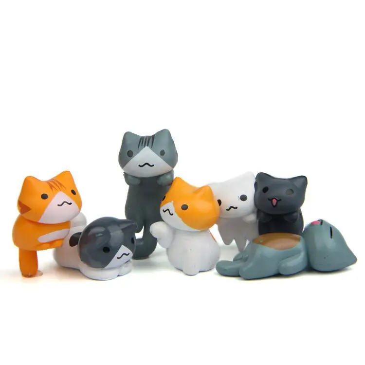 First Bonsai Garden - 6 ピース/セット漫画ラッキー pvc 猫ホームガーデン盆栽装飾ミニチュアギフト