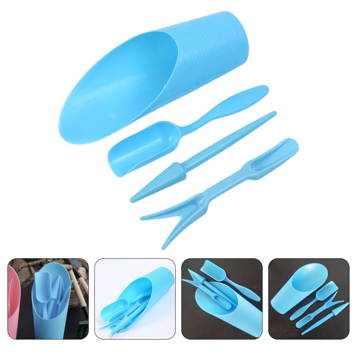 4 ピース/セット、プラスチック耐久性のあるバケツシャベル鉢 - Soil Scoop Tool のレビューと価格