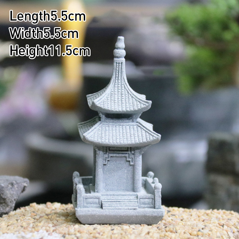 日本の庭園盆栽石庭造園ヴィンテージ禅ミニチュア砂岩塔パビリオ - Bonsai Garden Japan のレビューと価格