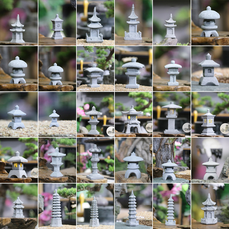 日本の庭園盆栽石庭造園ヴィンテージ禅ミニチュア砂岩塔パビリオ - Bonsai Garden Japan のレビューと価格