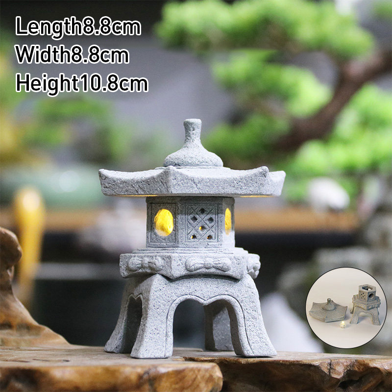 日本の庭園盆栽石庭造園ヴィンテージ禅ミニチュア砂岩塔パビリオ - Bonsai Garden Japan のレビューと価格