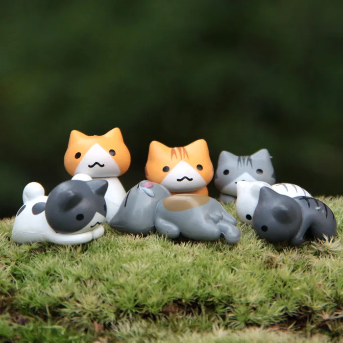 6 ピース/セット漫画ラッキー pvc 猫ホームガーデン盆栽 - First Bonsai Garden のレビューと価格